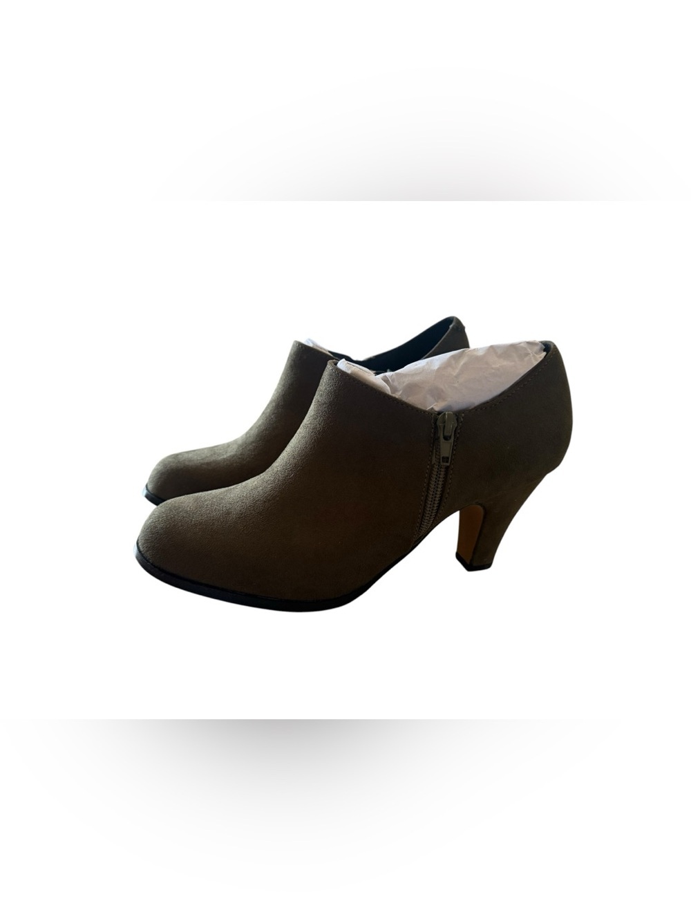 Journee Sanzi Olive Faux Suede Ankle Booties 9.5M